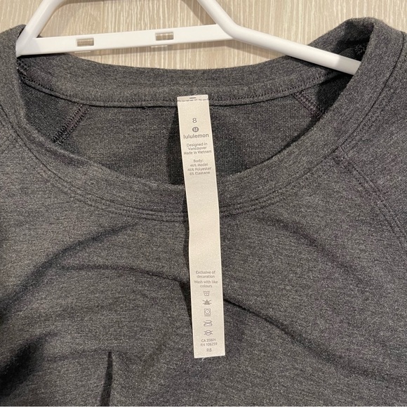 Lululemon Tuck & Gather Pullover Heathered Mod Black Gray size 8 - Picture 8 of 14